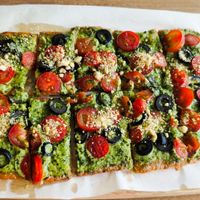 Vegan pesto pizza at Loving Nature Fortunate Coffee Cafe in Central Singapore