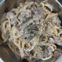 Mushroom spaghetti at Loving Nature Fortunate Coffee Cafe in Central Singapore