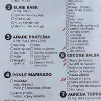 Menú at Kohala Poké in Marbella
