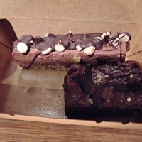 Brownies and peanut butter bars  at Rawlala  in East London
