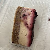 Lime black currant raw  cheese cake   at Rawlala  in East London