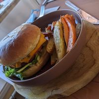 Heura burger at Sama Sama Veggie in Salou