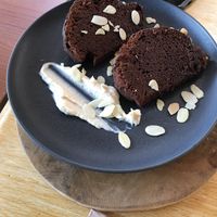 Vegan chocolate cake  at Sama Sama Veggie in Salou