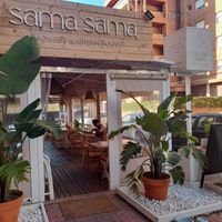 Entrance to the terrasse at Sama Sama Veggie in Salou