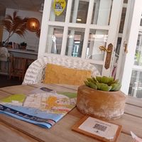 Shaded seating outside. Fans seating inside available at Sama Sama Veggie in Salou