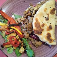 Seitan naan wrap at Little World Kitchen in Utrecht