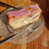 Lemon&cherry cake at Little World Kitchen in Utrecht