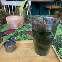 Sacred blue lotus: mild and aromatic tea with loose leaves. It's expensive though (5,25) at Little World Kitchen in Utrecht