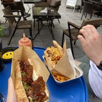 smokey one and hot dog one  at Handwich in Thessaloniki