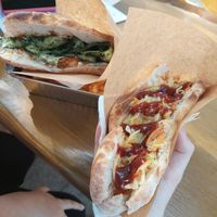 Salmon-like 🥕 & Hot dog 🌭 at Handwich in Thessaloniki