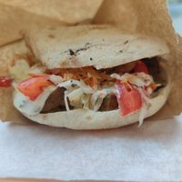 Handeich with souvlaki. Very tasty at Handwich in Thessaloniki