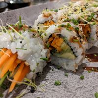 Vegan Sushi close-up at Kombu in Figueres
