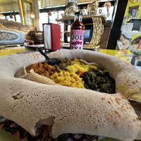 Traditional Ethiopian Lunch Plate  at Heat Da Spot Café in Washington