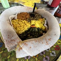 Traditional Ethiopian Lunch Plate  at Heat Da Spot Café in Washington