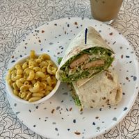 Chick’n Caesar Wrap and side of Mac  at Spiral Diner & Bakery in Fort Worth