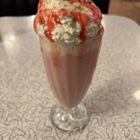 Strawberry cheesecake milkshake  at Spiral Diner & Bakery in Fort Worth