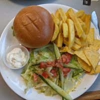 Vegan burger at Mariners Cafe in Isle Of Skye