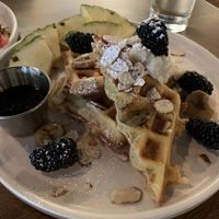Seasonal berry waffles. So good!   at Fancy Plants Kitchen in Chicago