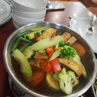 Clear soup with veg and tofu at Thai Redcliffe in Redcliffe