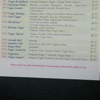 Full vegetarian menu.
Home make vegetarian sauce.  at Asuka Sushi in Sparks