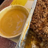 hot vanilla sauce  at Crumble Mania  - New Cross in South East London