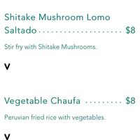 Vegan Lunch Menu at Sabor Peru in Caldwell