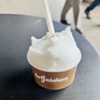 Vegan lemon ice cream   at La Gelatiera - OXO Tower in South East London