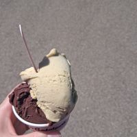 Dark chocolate-chilli and pistachio at La Gelatiera - OXO Tower in South East London