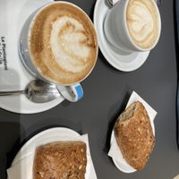Oat cappuccinos and vegan “croissants"  at Ben Caffè in Florence