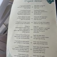 Vegan menu  at Chocolat Cafe Creperie in Naxos