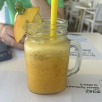 Peach, orange mint juice  at Chocolat Cafe Creperie in Naxos