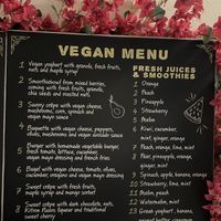 Vegan menu   at Chocolat Cafe Creperie in Naxos
