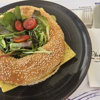 Large bagel! at Chocolat Cafe Creperie in Naxos