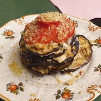 Eggplant parmigiana at Amasia in Pietrasanta