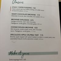 Menu March 2025  at Heavenly Desserts in Sheffield