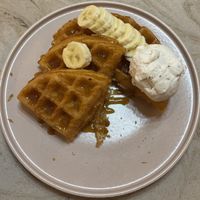 American Waffles Banoffee   at Heavenly Desserts in Sheffield