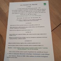 Menu at Les Amants du Marche in Pau