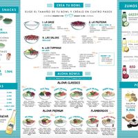 Menu at Aloha Poké in Mallorca