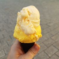 Peach and mago flavor at Eismanufaktur Dolce Vita in Vaduz