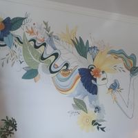 Murale at Café des Habitudes in Montreal