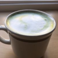 Matcha latte 🍵  at Café des Habitudes in Montreal