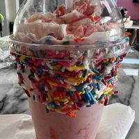 Strawberry Milkshake was delicious on a hot day!  at Nanas Kitchen in Chandler