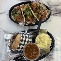 Cauliflower tacos and bbq burger   at Nanas Kitchen in Chandler