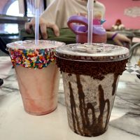 Strawberry Swirl and cookies and cream shake   at Nanas Kitchen in Chandler