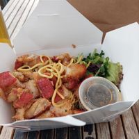 Vegan pork belly garlic noods at Banh Mi Up in Portland