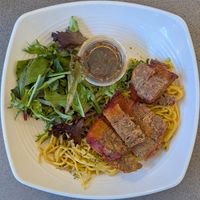 Vegan Roasted Pork Belly Garlic Noodles at Banh Mi Up in Portland