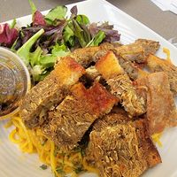 Pork Belly Garlic Noodles at Banh Mi Up in Portland