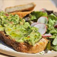 Avocado toast with tofu instead of eggs at Br00m44 in Zagreb