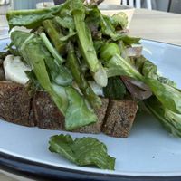 Vegetables on toast with tofu spread  at Br00m44 in Zagreb