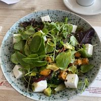 Superfood salad with vegan feta  at Le Braye in Jersey